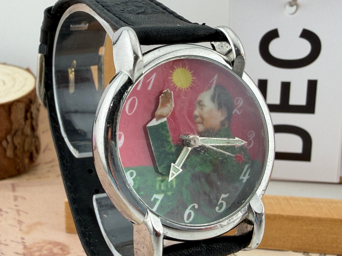Vintage Rare Chairman Mao Zedong Waving Arm Hands Mechanical Watch