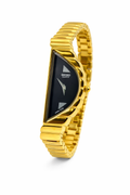 Vintage Seiko Halfmoon Asymmetrical Quartz Watch – Gold Tone & Black Dial
