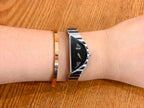 Vintage 1990s Seiko Half Moon Asymmetrical Watch | Silver-Tone & Black Dial