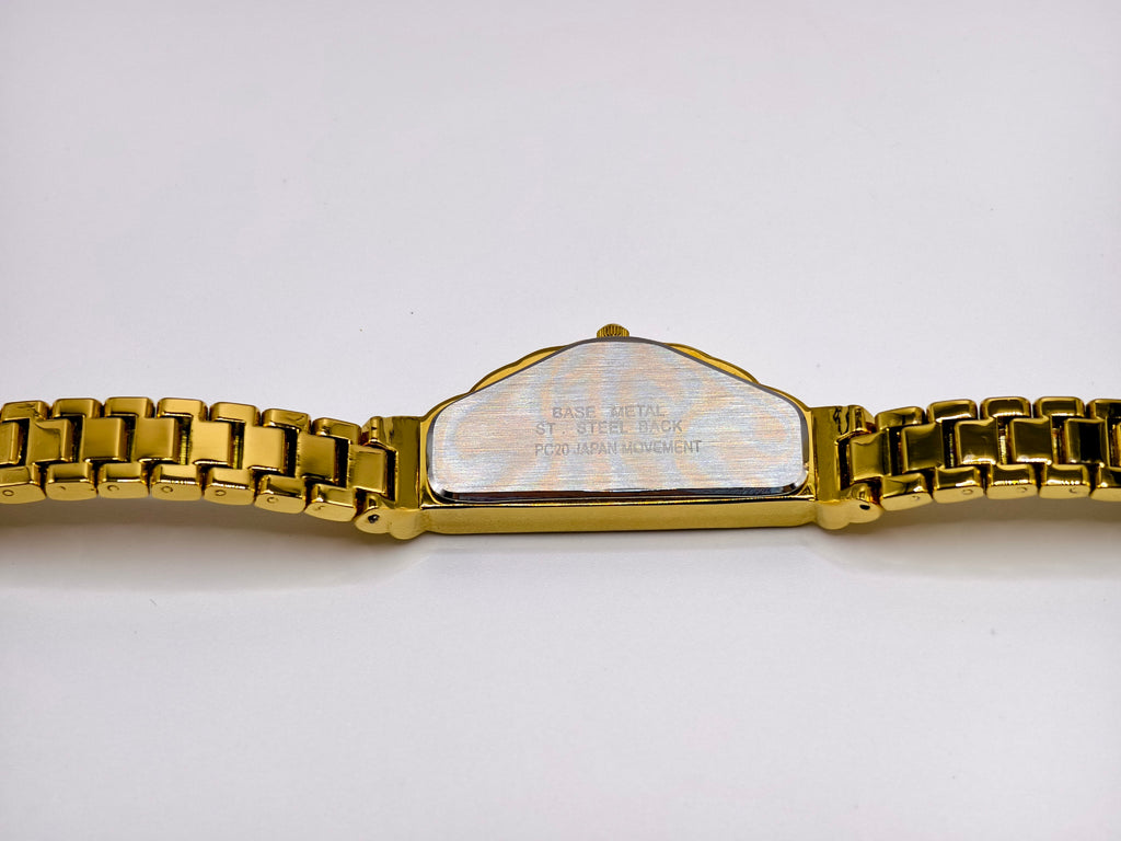 Vintage Seiko Halfmoon Asymmetrical Quartz Watch – Gold Tone & Black Dial